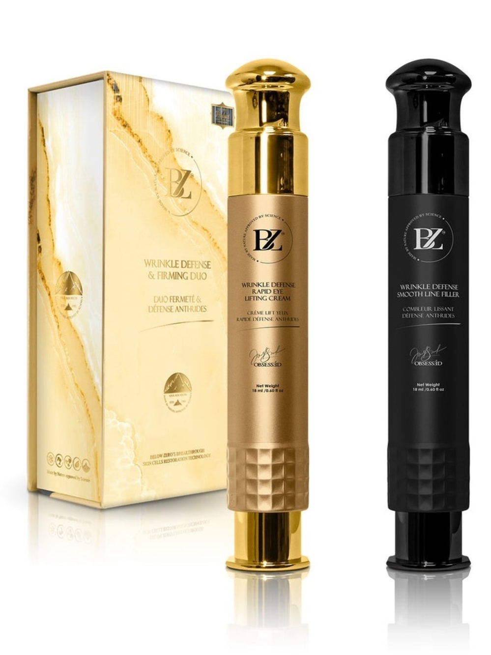Below Zero Wrinkle Defense & Firming Duo — Gold and Black